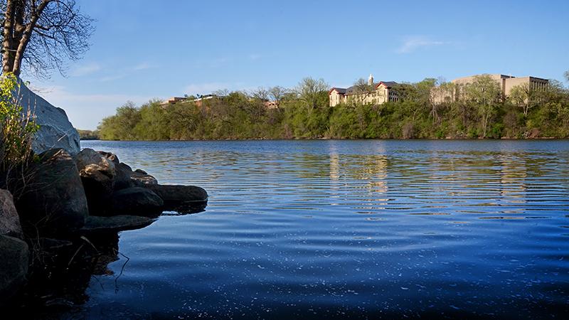 Campus on riverbank